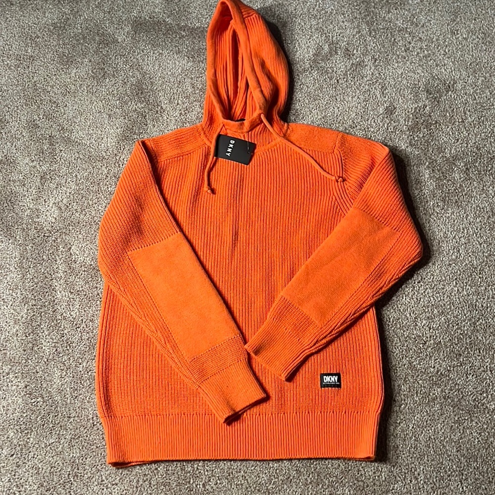 Men’s orange, Dkny sweater hoodie